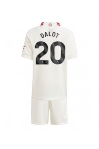 Manchester United Diogo Dalot #20 Jalkapallovaatteet Lasten Kolmas peliasu 2023-24 Lyhythihainen (+ Lyhyet housut)